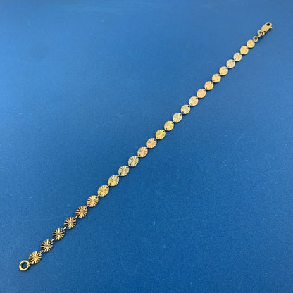 Karizia Spa KA1772 Sterling Silver Vermeil 2 Tone Pinwheel Star Burst Bracelet