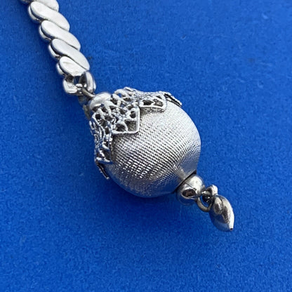 Vintage Monet Silver Tone Adjustable Lariat Style Serpentine Chain Necklace