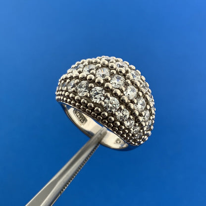 Silpada 925 Sterling Silver Cubic Zirconia CZ Sparkling Statement Dome Ring