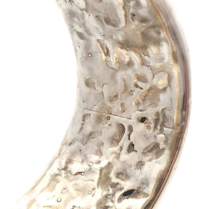 925 Sterling Silver Modernist Wave Statement Wide Bangle Bracelet