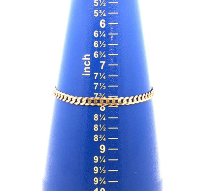 Italy 925 Sterling Silver Rose Gold Tone Curb Cuban Link Chain Bracelet