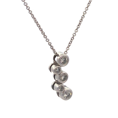 Designer 14K White Gold Diamond Bridal Infinity Anniversary Pendant Necklace