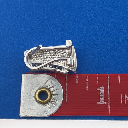 Stunning Sterling Silver 925 Fiery Opal CZ Modernistic Trapezoid Earrings