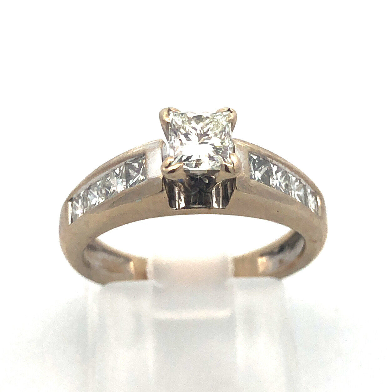 14k White Gold Princess Cut Diamond Engagement Bridal Ring 1 Carat