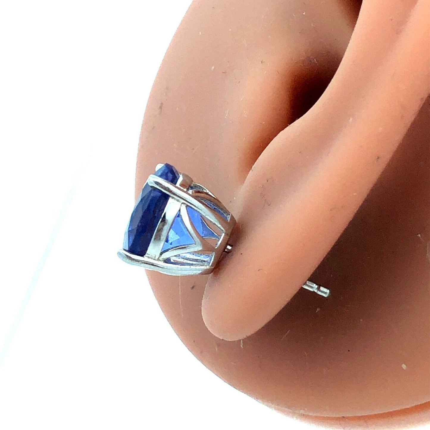 Designer TGGC 925 Sterling Silver Round Blue Tanzanite Solitaire Stud Earrings