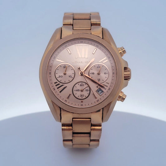 Michael Kors Bradshaw Rose Gold-Toned Stainless Steel Women's Chronograph Watch