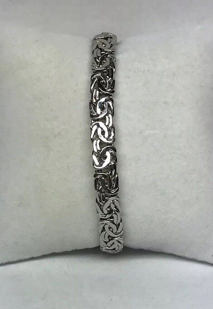 Designer Atasay Kuyumculuk AK Turkey Sterling Silver Byzantine Link Bracelet