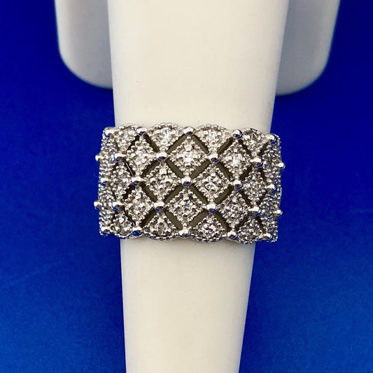 Silpada Retired Sterling Silver 925 Cubic Zirconia CZ Tapered Band Ring