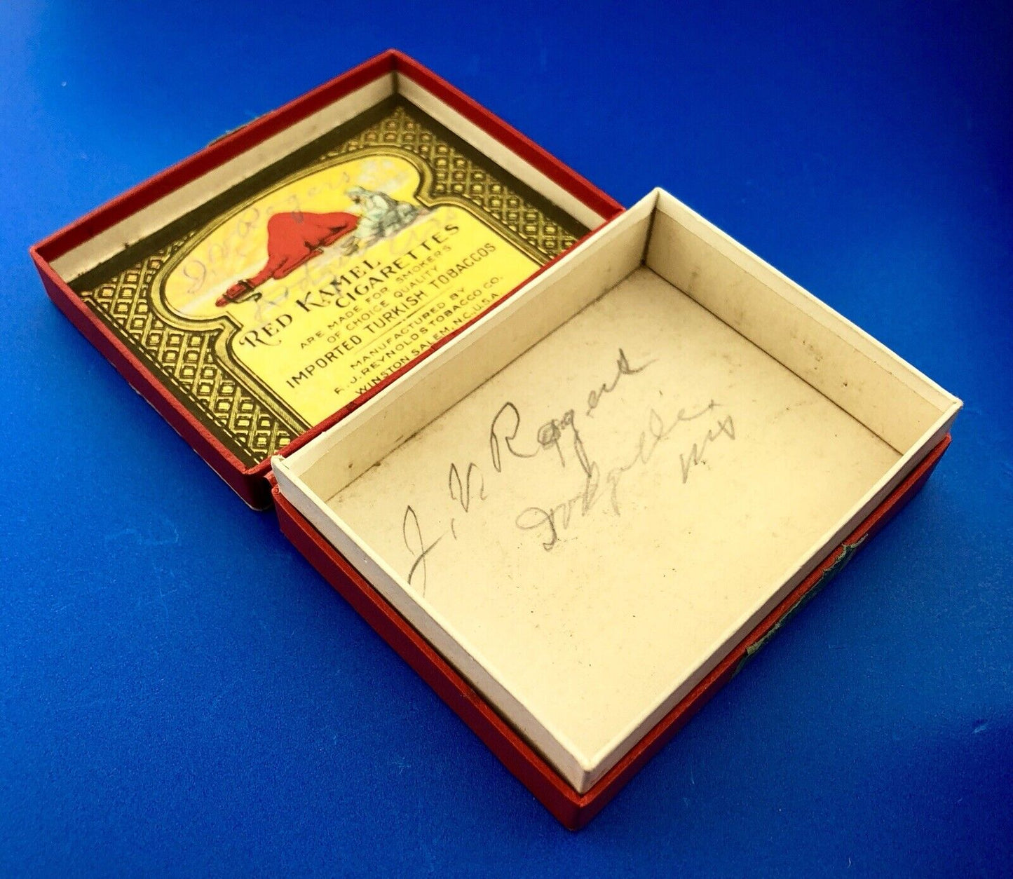 1909 Art Nouveau Empty Red Kamel Cigarette Pack Early Rare Scare Box Ephemera
