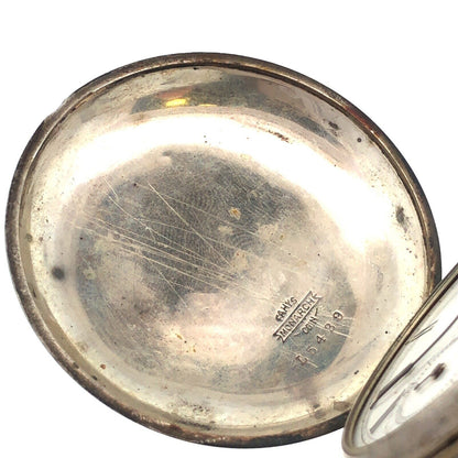 Antique Fahy's Coin Silver .900 Fine Monarch For Parts And Repair Pocket Watch