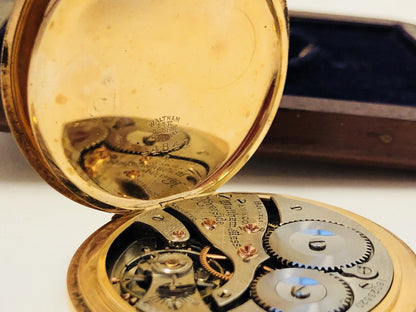 1907 Waltham 14K Gold Riverside Colonial Series Pocket Watch Original Box/COA