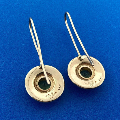 Mignon Faget 14K Yellow Gold Peridot August Anniversary Retired Hook Earrings