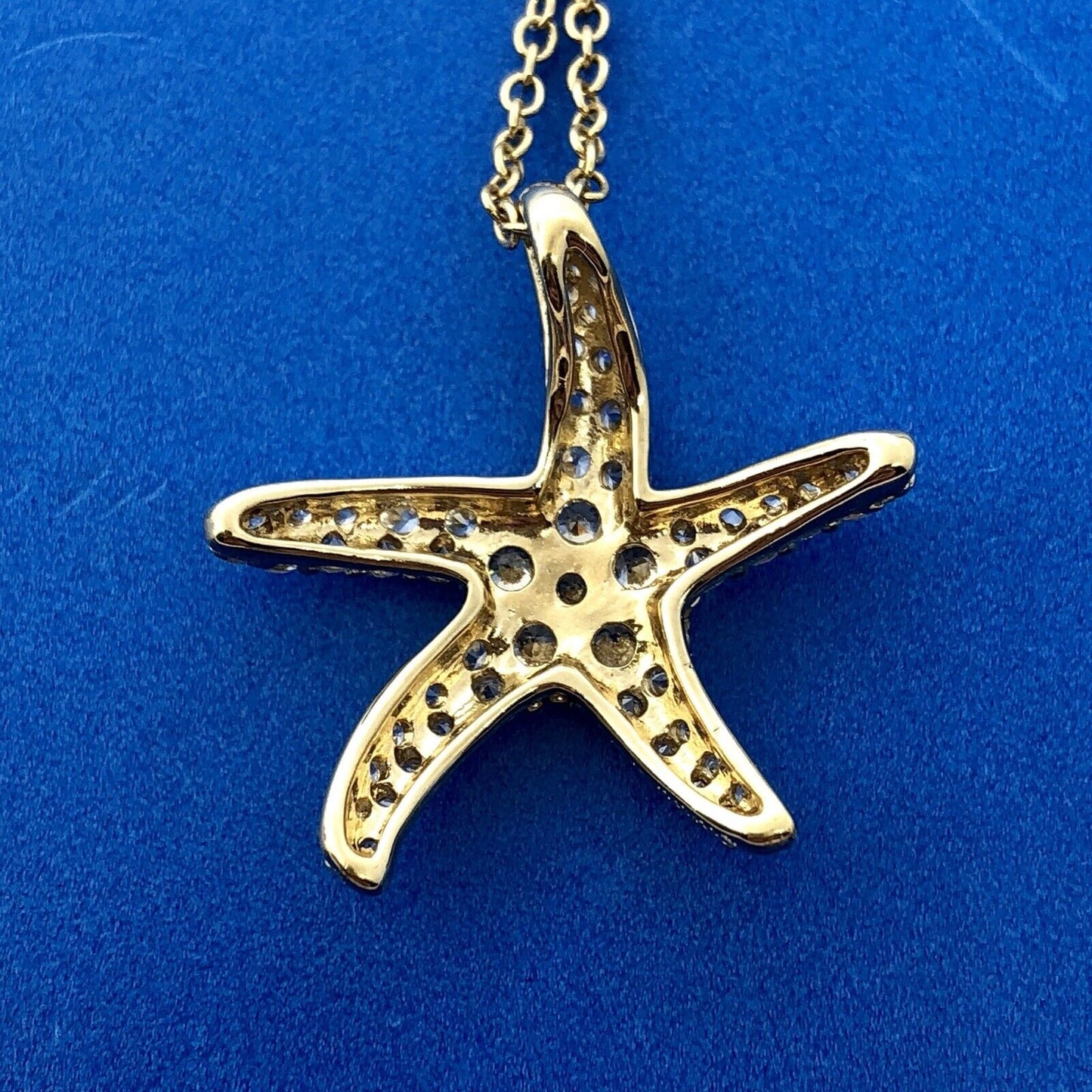 Designer Sterling Silver 925 Vermeil Cubic Zirconia CZ Starfish Necklace