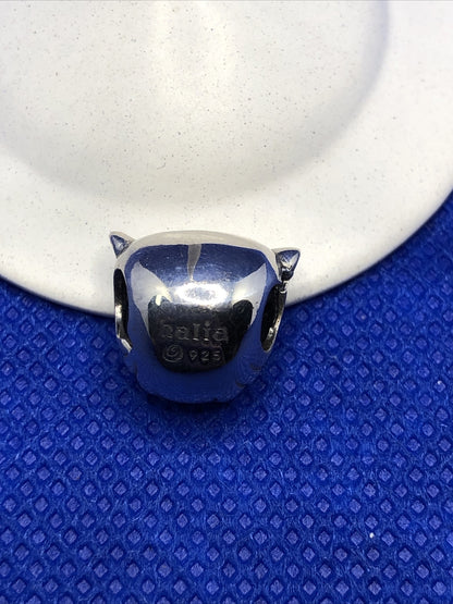 Authentic KALIA 925 Sterling Silver Tiger Cat Pet Mascot Slide Bracelet Charm