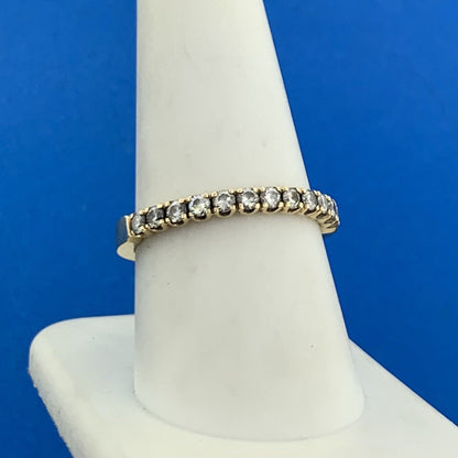 Romance 18K Yellow Gold Diamond Wedding Anniversary Band Stackable Ring