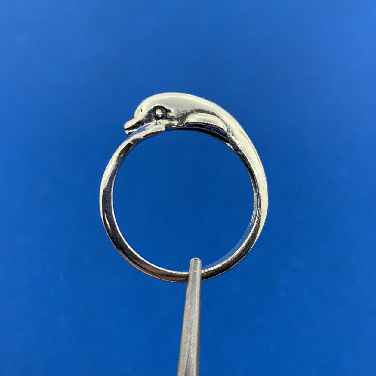 Vintage Designer KABANA Sterling Silver 925 Dolphin Ocean Fish Wrap Bypass Ring