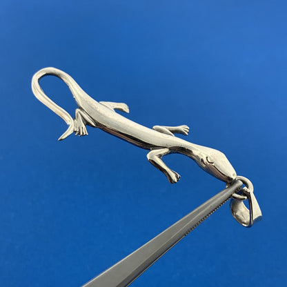 925 Sterling Silver Lizard Gecko Chameleon Reptilian Statement Pendant