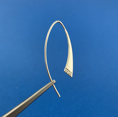 Designer 925 Sterling Silver Cubic Zirconia Slide Drop Earrings