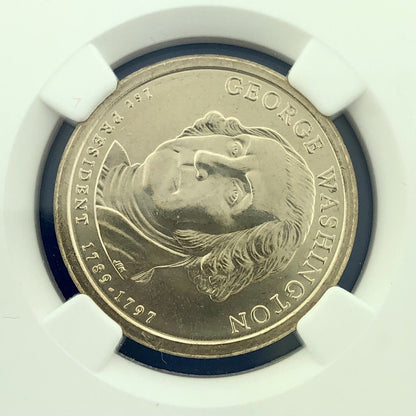 2007 NGC MS65 George Washington Presidential Dollar Missing Edge Lettering Error