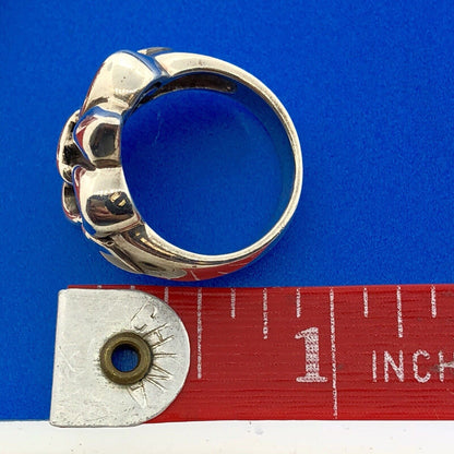 Designer 925 Sterling Silver Fleur De Lis Cut Out Symbol Statement Ring