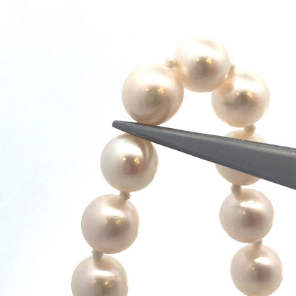 Designer 14K Yellow Gold Round White Pearl Beaded Diamond Bracelet