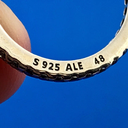 Authentic Pandora 925 Sterling Silver Cubic Zirconia CZ Round Sparkle Halo Ring