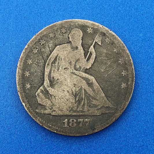 1877 P Seated Silver Half Dollar $.50 Better Key Philadelphia Mint 50c Coin