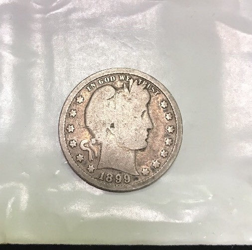 1899 P Barber Silver Quarter 25c $.25 Better Key Philadelphia Rare Scarce