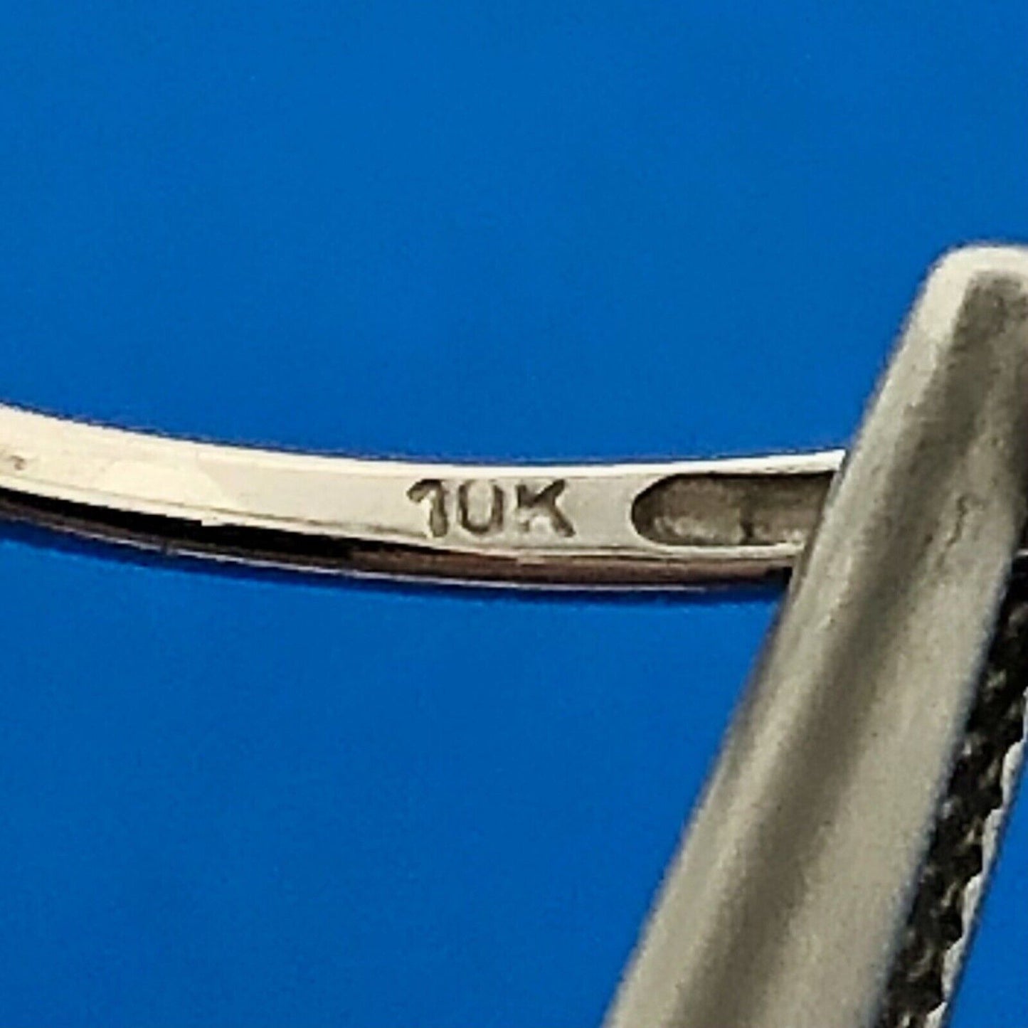 Gorgeous 10k White Gold Marquise Tanzanite Baguette Diamond Accent Ring Size 7