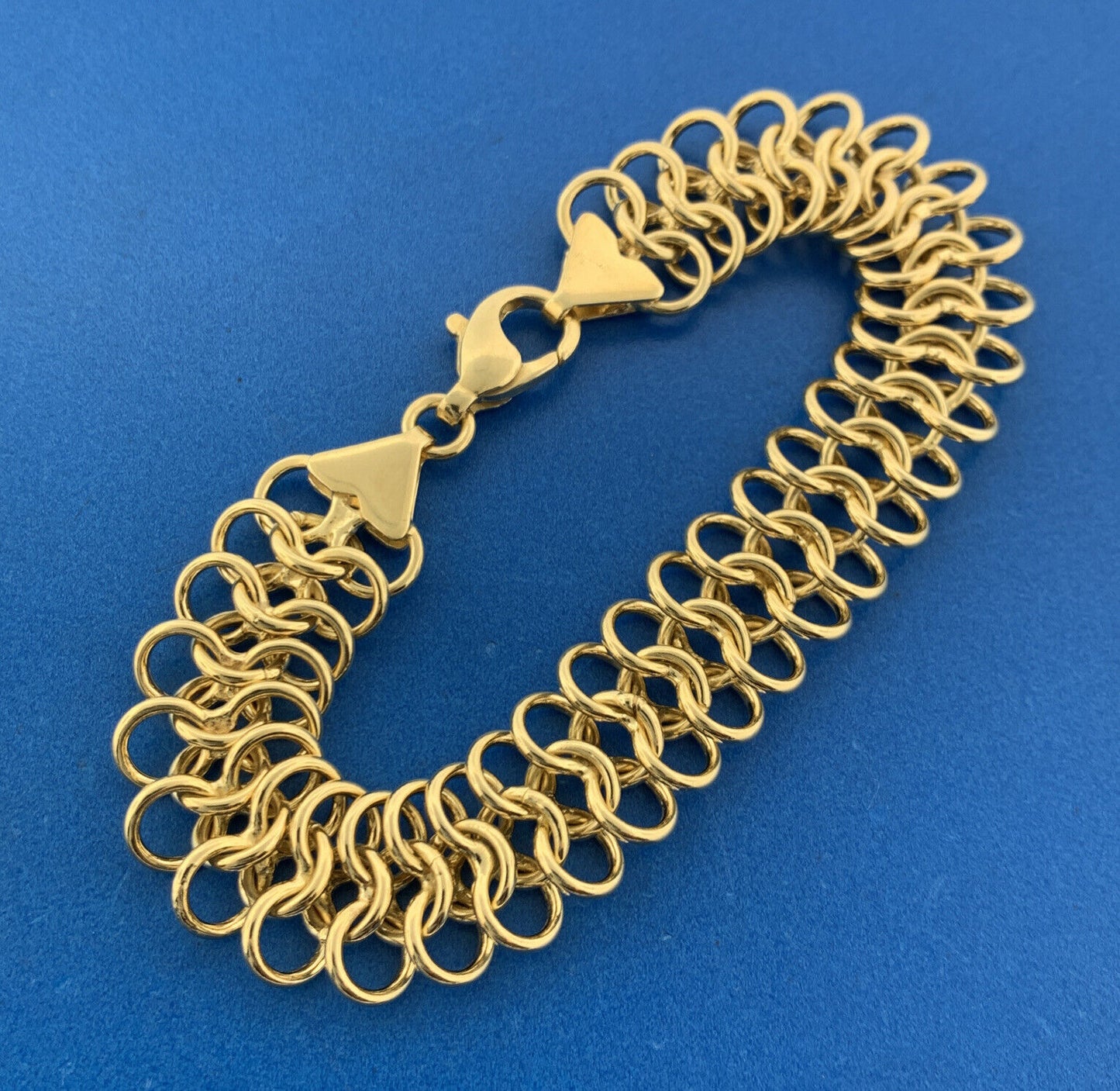 Designer LIRM Turkey 925 Sterling Silver Vermeil Triple Loop Modernist Bracelet