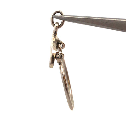 Retired Designer 925 Sterling Silver Whale Tail Charm Holder Pendant