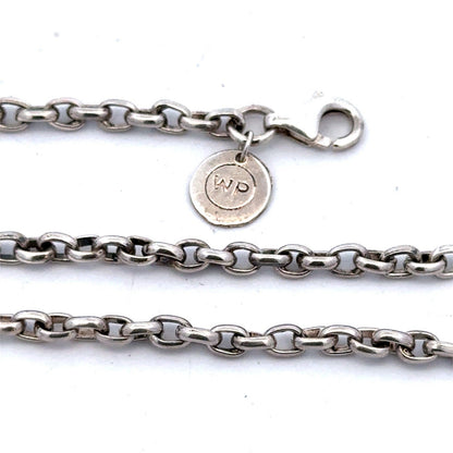 Designer Waxing Poetic 925 Sterling Silver Rolo Oval Link Chain Necklace
