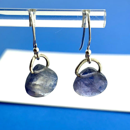 925 Sterling Silver Pear Cushion Cut Tanzanite Drop Dangle Hook Earrings