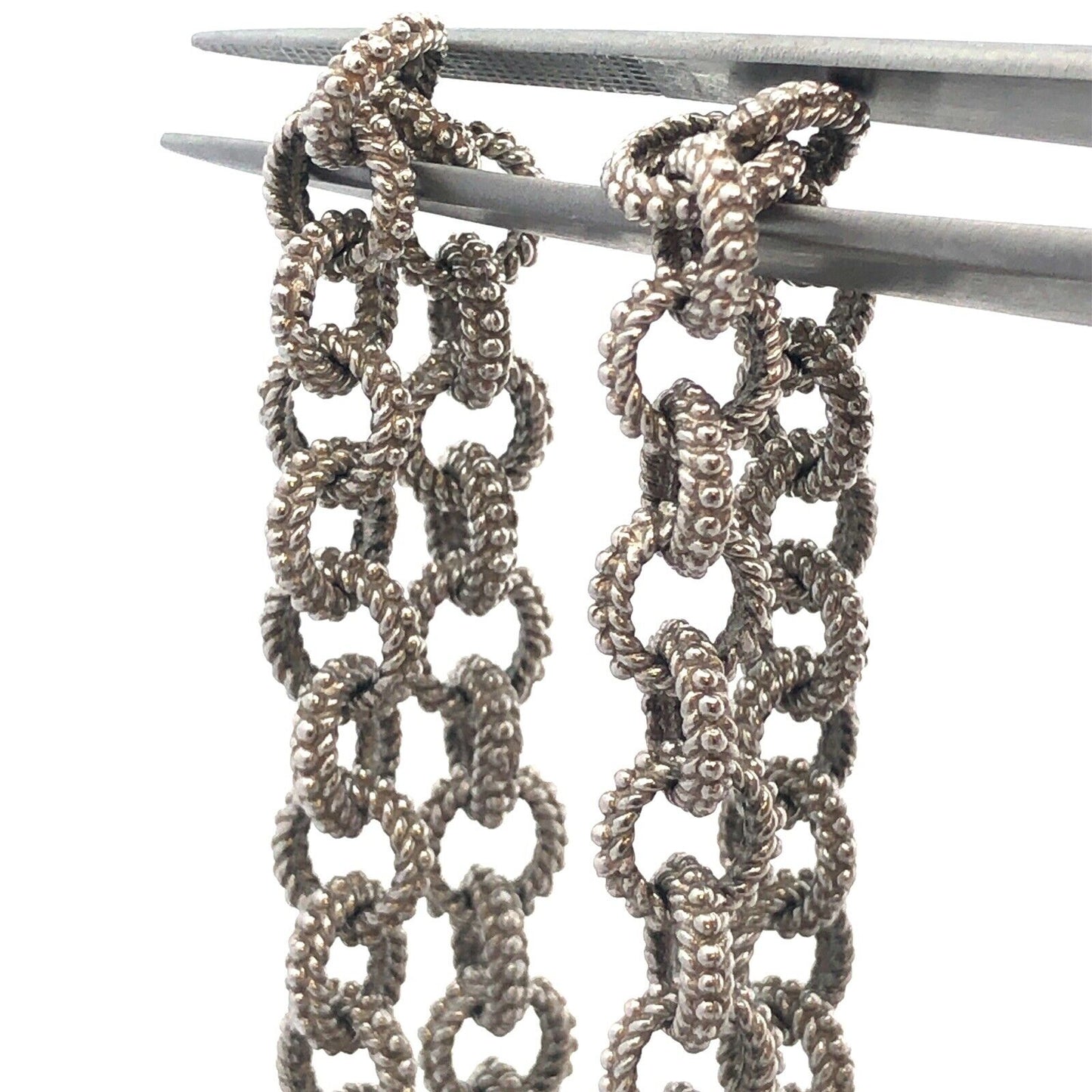 Gabriel & Co. 925 Sterling Silver Textured Bead Detail Round Link Chain Necklace