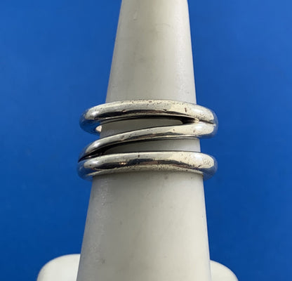 Tiffany & Co Italy 925 Sterling Silver Diagonal Infinity Wide Band Size 6.5 Ring