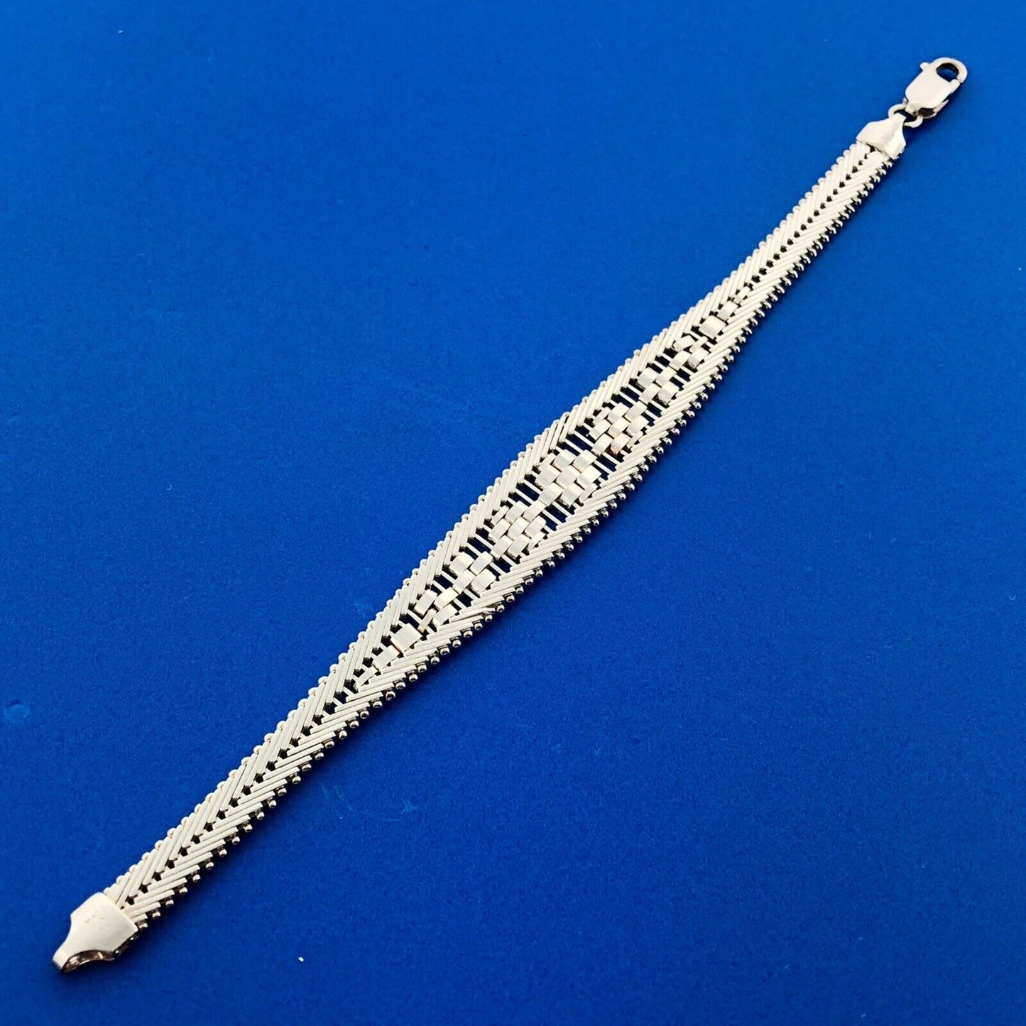 Designer Milor Italy 925 Sterling Silver Copper Two Toned Diamond Cut Bracelet