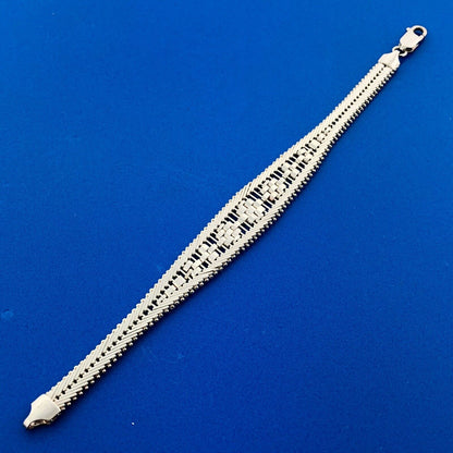 Designer Milor Italy 925 Sterling Silver Copper Two Toned Diamond Cut Bracelet