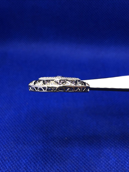 Meda White and Pink Tourmaline 925 Sterling Silver Heart Floater Pendant