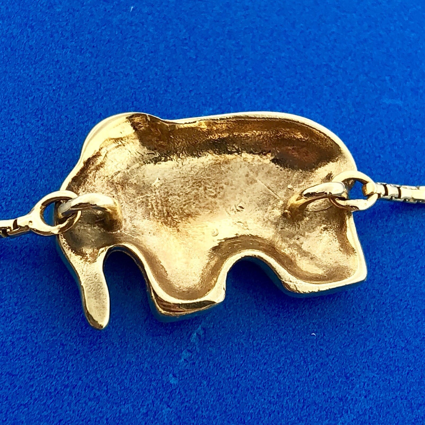 Mignon Faget 14K Yellow Gold Elephant Animal Cracker Venetian Box Link Bracelet