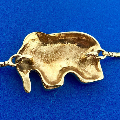 Mignon Faget 14K Yellow Gold Elephant Animal Cracker Venetian Box Link Bracelet