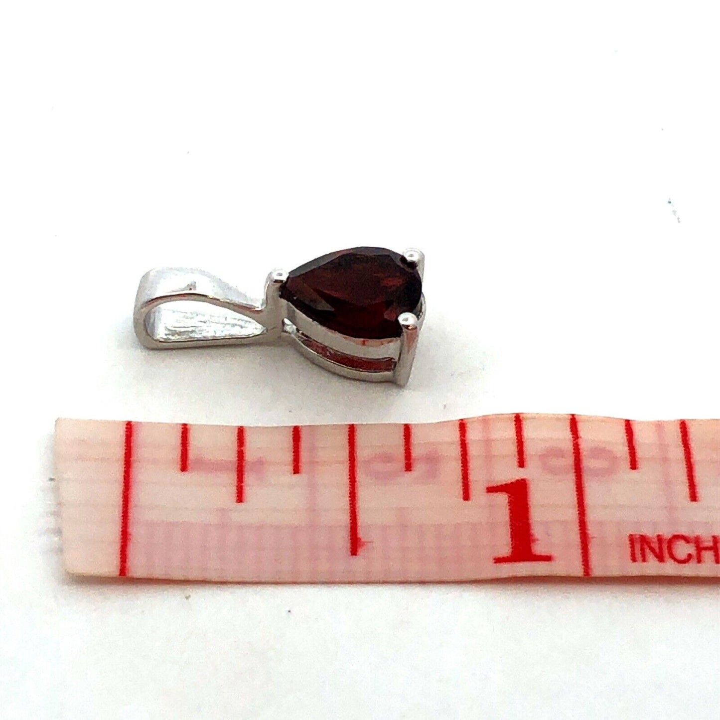 Designer TGGC 925 Sterling Silver Pear Cut Garnet January Anniversary Pendant