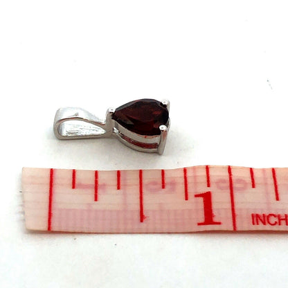 Designer TGGC 925 Sterling Silver Pear Cut Garnet January Anniversary Pendant