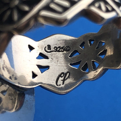 Carolyn Pollack Sterling Silver 925 Turquoise Amethyst Coral Finger Ring Size 7