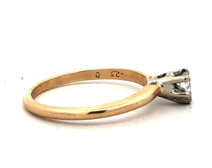Designer 14K Yellow Gold Heart Cut Diamond Solitaire Promise Engagement Ring