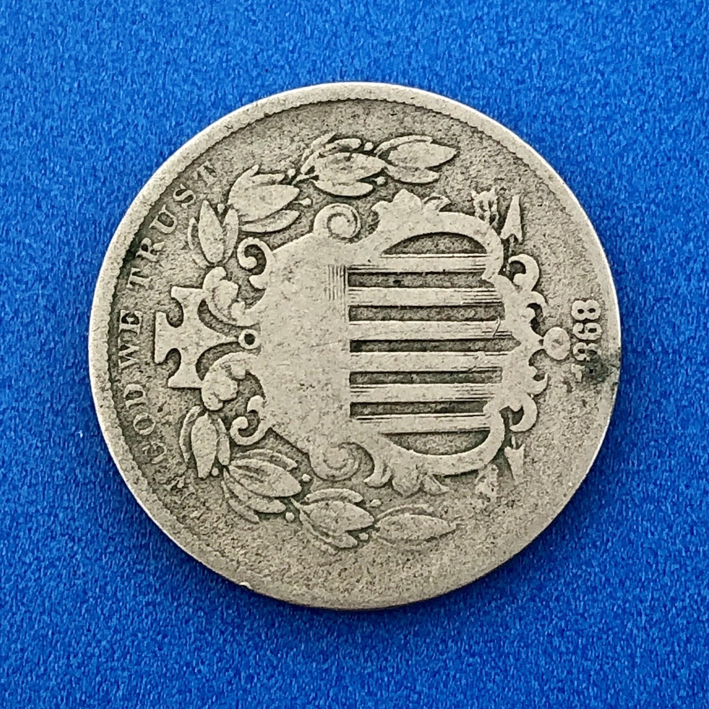 1868 P Shield Nickel Variety 2 Scarce Rare Better Key Philadelphia Mint Coin