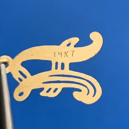 Designer 14K Yellow Gold Letter A Initial Monogram Script Charm Pendant