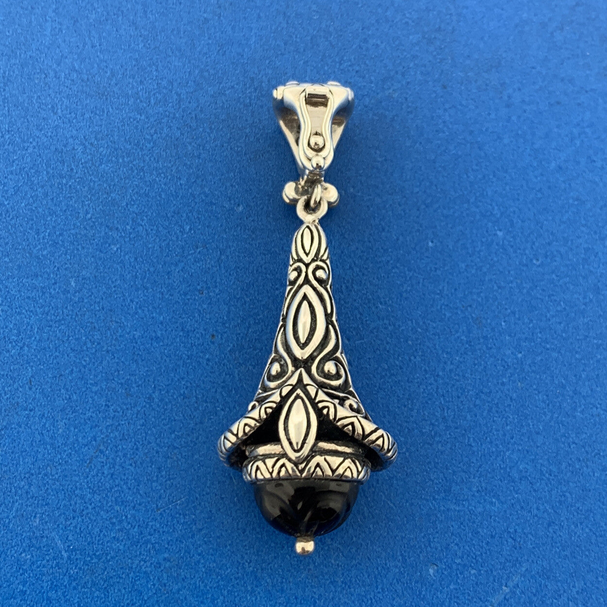 Barbara Bixby 925 Sterling Silver 18K Gold Black Onyx Ruby Enhancer Pendant