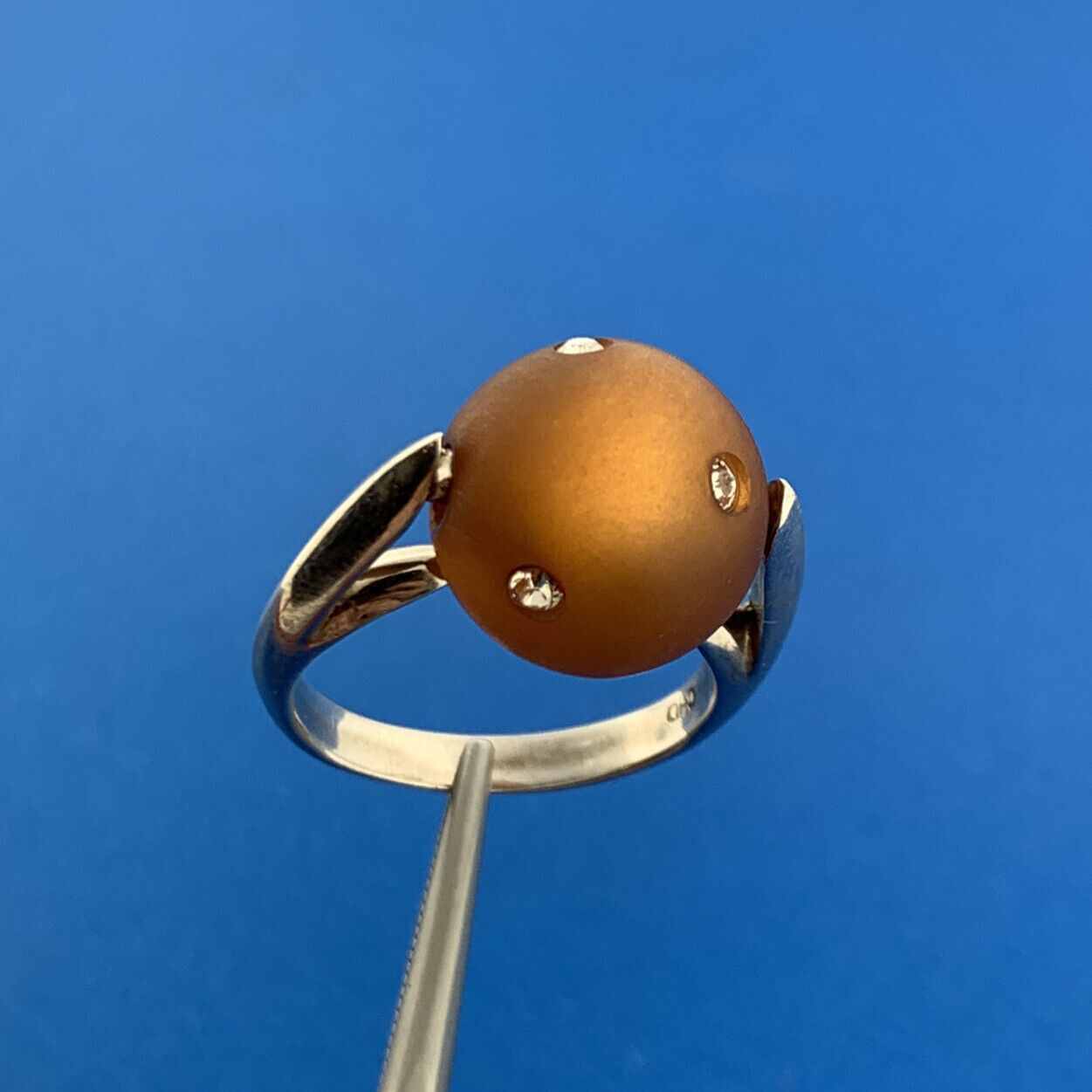 Designer CHD Stunning Sterling Silver 925 CZ Changeable Orb Ring Size 7.75