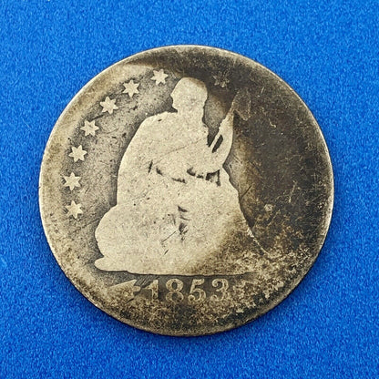 1853 P Seated Liberty Silver Quarter Dollar 25c Type 2 Better One Year Type Coin