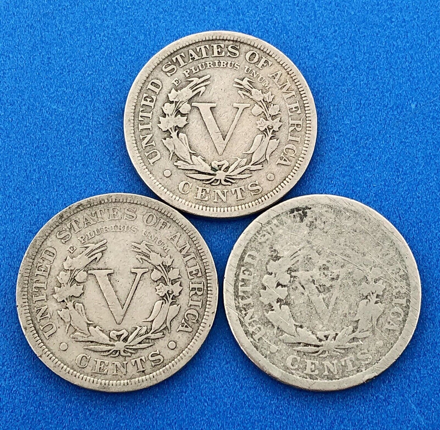 1897 1898 1899 P Liberty Head Nickel Five Cents 5c Rare Philadelphia 3 Coin Lot